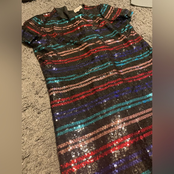 Devlin stripped Sequin mini Dress - Picture 3 of 4
